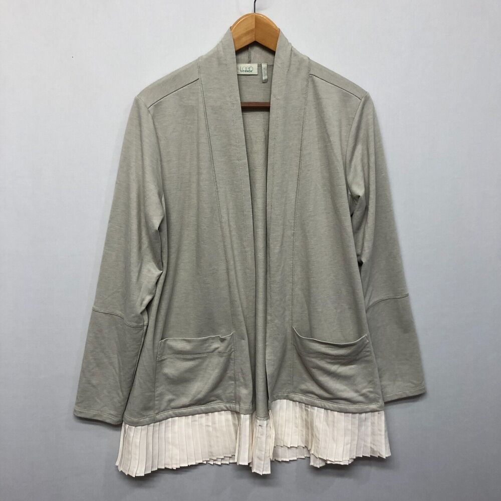 LOGO Lounge Lori Goldstein Women Open Front Sweater Top Size Medium M201 -11